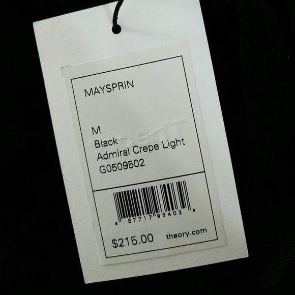 Theory Maysprin Top Blouse Cream Black Tank - Picture 3 of 7